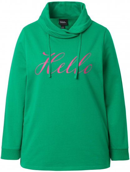 Ulla Popken HELLO Classic Fit Stand-Up Collar Sweatshirt Emerald Green - Puloverji & jopice - 