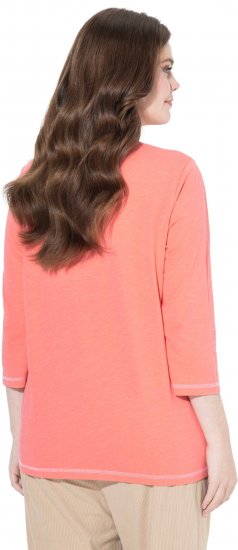 Ulla Popken Make It Amazing 3/4 Sleeve Graphic Tee Coral - Natisnjene majice za ženske - 