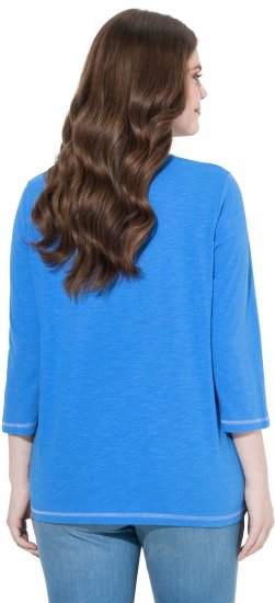Ulla Popken Make It Amazing 3/4 Sleeve Graphic Tee Pacific Blue - Natisnjene majice za ženske - 