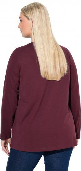 Ulla Popken Fawn Long Sleeve Graphic Tee Plum - Natisnjene majice za ženske - 