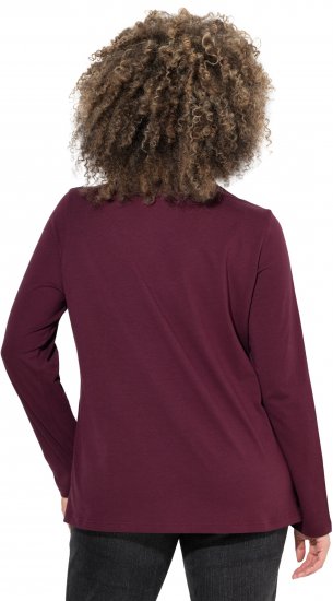 Ulla Popken Holiday Long Sleeve Graphic Tee Plum - Natisnjene majice za ženske - 