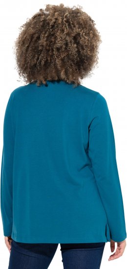 Ulla Popken Holiday Long Sleeve Graphic Tee Teal - Natisnjene majice za ženske - 