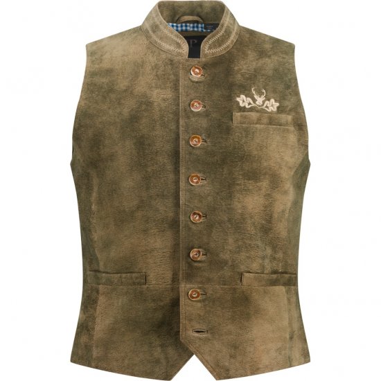 JP1880 Vest Goat Suede Traditional Moss Green - Svečana oblačila - Praznična in svečana oblačila – Praznujte elegantno in udobno