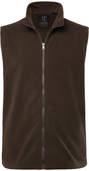 JP1880 Fleece Vest Stand-up Collar Brown - Jakne - Moške bunde za Močnejše Postave