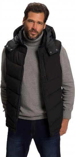 JP1880 Quilted Gilet DownTouch Padding Black - Jakne - Moške bunde za Močnejše Postave