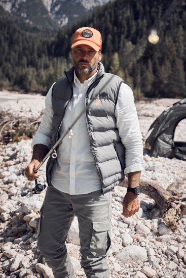 JP1880 Quilted Vest Outdoor Stand-up Collar Grey - Jakne - Moške bunde za Močnejše Postave