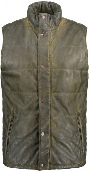 JP1880 Quilted Gilet Vintage Leather Green - Jakne - Moške bunde za Močnejše Postave