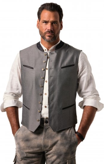 JP1880 Vest Traditional With Embroidery Silver - Svečana oblačila - Praznična in svečana oblačila – Praznujte elegantno in udobno