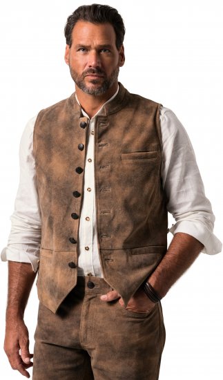 JP1880 Vest Traditional Cowhide Brown - Vsa oblačila - Oblačila za Močnejše