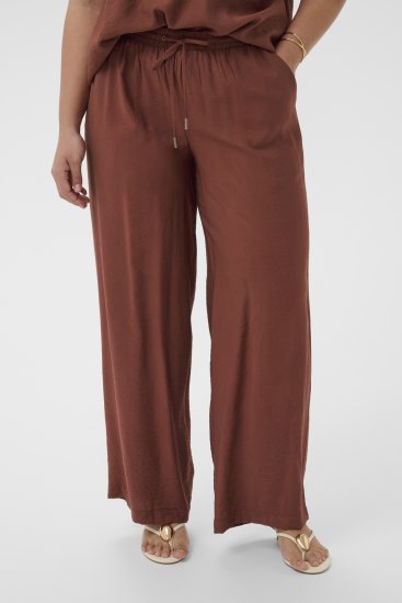 Kaffe Curve Emilia Wide Pants Henna Brown - Hlače - 