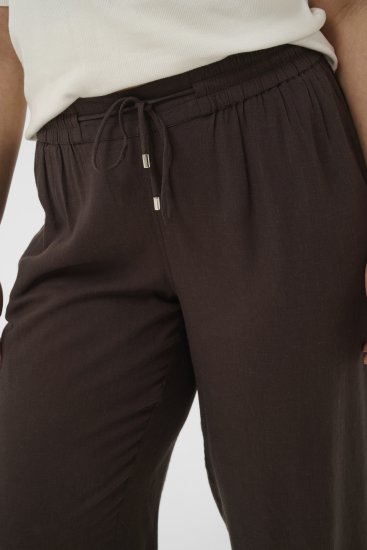 Kaffe Curve Mille Wide Pants Coffee Brown - Látkové nohavice - 