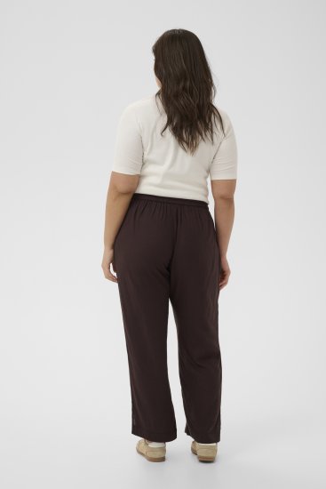 Kaffe Curve Mille Wide Pants Coffee Brown - Látkové nohavice - 