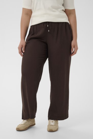 Kaffe Curve Mille Wide Pants Coffee Brown - Látkové nohavice - 
