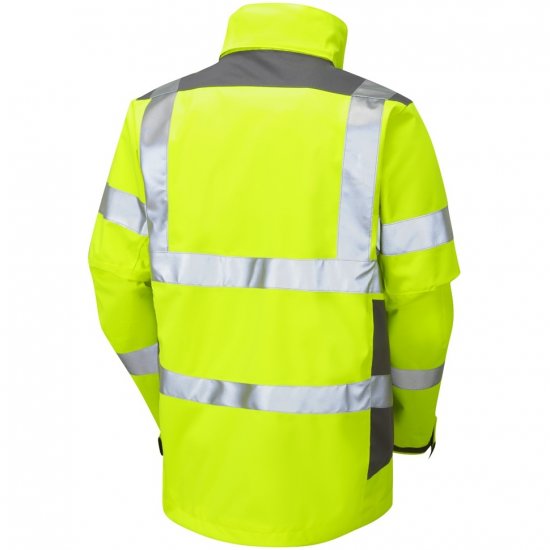 Leo Exmoor Ecoviz 10K Performance+ Breathable Jacket Hi-Vis Yellow - Delovne obleke - Delovne Obleke Močnejše postave