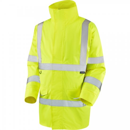 Leo Tawstock EcoViz 4K Baffle Lined Anorak Hi-Vis Yellow - Delovne obleke - Delovne Obleke Močnejše postave