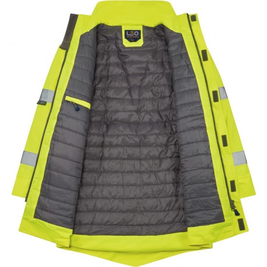 Leo Tawstock EcoViz 4K Baffle Lined Anorak Hi-Vis Yellow - Delovne obleke - Delovne Obleke Močnejše postave