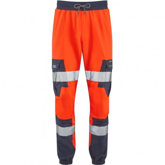 Leo Hawkcombe Ecoviz High Performance Ballistic Stretch Trousers Hi-Vis Orange/Navy - Delovne obleke - Delovne Obleke Močnejše postave