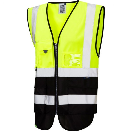 Leo Lynton Ecoviz Superior Waistcoat Hi-Vis Yellow/Black - Delovne obleke - Delovne Obleke Močnejše postave