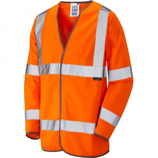 Leo Shirwell Ecoviz Sleeved Waistcoat Hi-Vis Orange - Delovne obleke - Delovne Obleke Močnejše postave