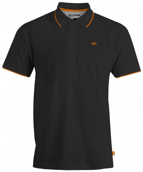 Motley Denim Helsinki Polo Black - Polo majice - Moške Polo Majice za Močnejše Postave