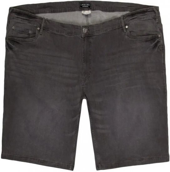 Lavecchia 0908 Bermuda Denim Shorts Black - Kratke hlače - Moške Kratke Hlače za Močnejše Postave