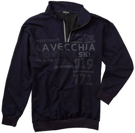Lavecchia 2029 Sweatshirt Navy - Puloverji & jopice - Moški Puloverji & Jopice za Močnejše Postave