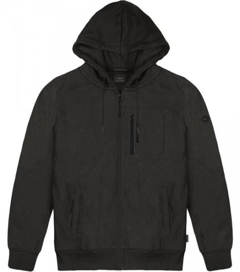 Double Outfitters MTOP-1160 Pulover s kapuco in zadrgo Črna - Puloverji & jopice - Moški Puloverji & Jopice za Močnejše Postave