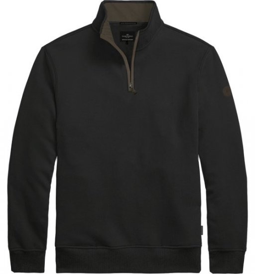 Double Outfitters MTOP-1163 Pulover s polovično zadrgo Črna - Puloverji & jopice - Moški Puloverji & Jopice za Močnejše Postave