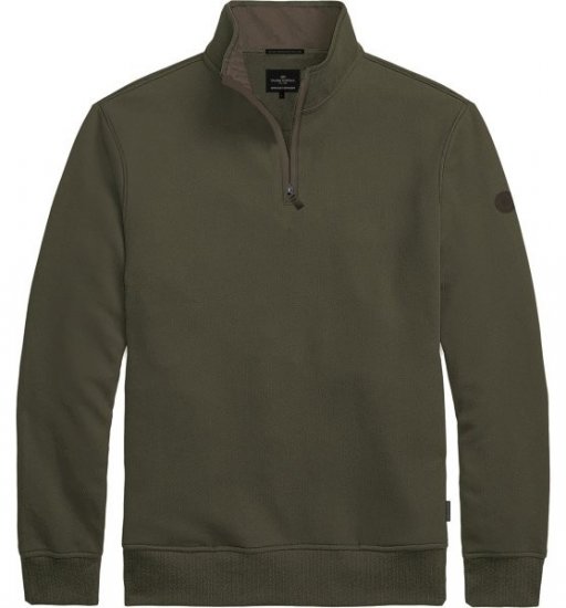 Double Outfitters MTOP-1163 Pulover s polovično zadrgo Kaki - Puloverji & jopice - Moški Puloverji & Jopice za Močnejše Postave
