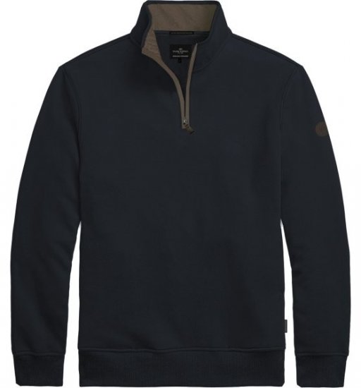 Double Outfitters MTOP-1163 Pulover s polovično zadrgo Mornarska - Puloverji & jopice - Moški Puloverji & Jopice za Močnejše Postave