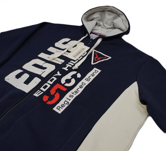 EDDY HILLS EDHS Hoodie Navy - Puloverji & jopice - Moški Puloverji & Jopice za Močnejše Postave