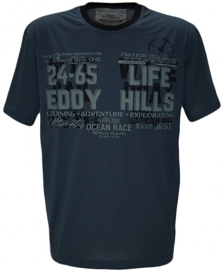 EDDY HILLS Life T-shirt Navy - Kratke Majice - Moške kratke majice za močnejše postave