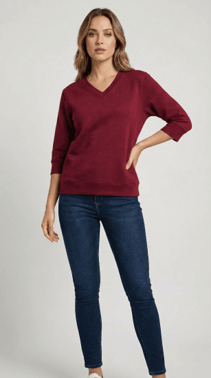 Nora Mikken GELINA Sweater Burgundy - OBLAČILA ZA ŽENSKE XS-XXL - 