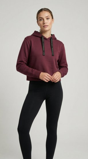 Nora Mikken KAMILLA Cropped Hoodie Burgundy - OBLAČILA ZA ŽENSKE XS-XXL - 