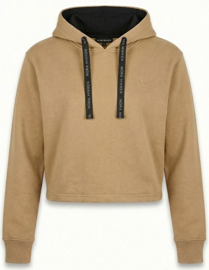 Nora Mikken KAMILLA Cropped Hoodie Camel - OBLAČILA ZA ŽENSKE XS-XXL - 
