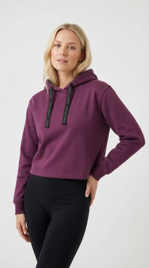Nora Mikken KAMILLA Cropped Hoodie Mauve Wine - OBLAČILA ZA ŽENSKE XS-XXL - 