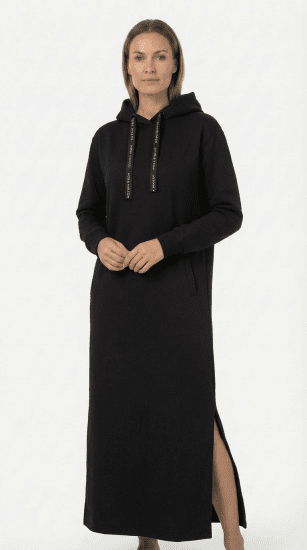Nora Mikken MARTINA Maxi Hoodie Dress Black - OBLAČILA ZA ŽENSKE XS-XXL - 