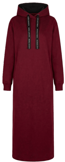 Nora Mikken MARTINA Maxi Hoodie Dress Burgundy - OBLAČILA ZA ŽENSKE XS-XXL - 