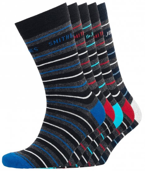 Smith & Jones Ockey 5-pack Socks (41-46) - Spodnje perilo & kopalne hlače - Moško Spodnje Perilo za močnejše postave