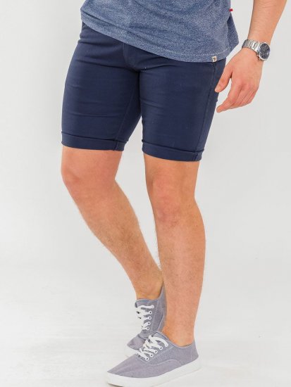 D555 Opala-1 Stretch Chino Shorts Navy - Kratke hlače - Moške Kratke Hlače za Močnejše Postave