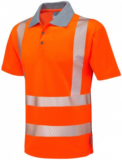 Leo Woolacombe Coolviz Plus Polo Hi-Vis Orange - Delovne obleke - Delovne Obleke Močnejše postave