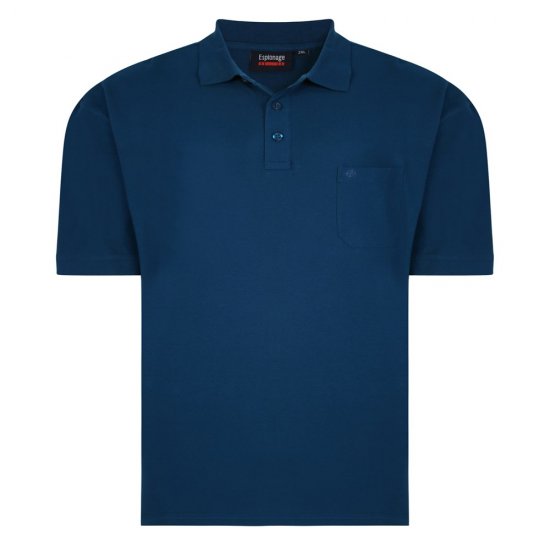 Espionage P074C Polo Majica s Kratkimi Rokavi Temna Petrolejska - Polo majice - Moške Polo Majice za Močnejše Postave