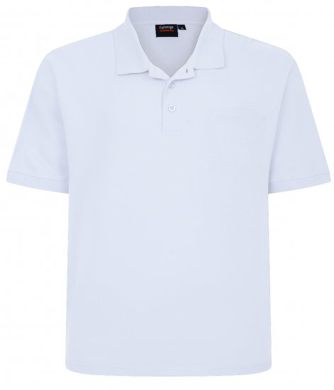 Espionage P074 bela polo majica - Polo majice - Moške Polo Majice za Močnejše Postave