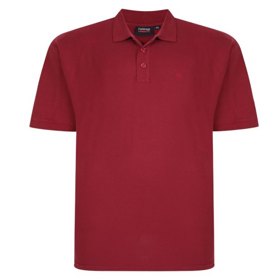 Espionage P074C Polo Majica s Kratkimi Rokavi Vinsko Rdeča - Polo majice - Moške Polo Majice za Močnejše Postave