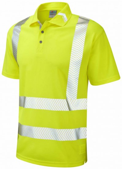 Leo Broadsands Coolviz Ultra Polo Hi-Vis Yellow - Delovne obleke - Delovne Obleke Močnejše postave