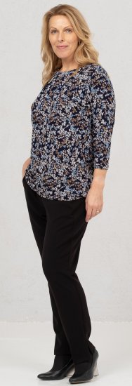 Scandinavian Caramel Tiny Flower Petals Blouse Light Blue - Natisnjene majice za ženske - 