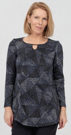 Scandinavian Caramel Triangles Tunic Dark Blue - Natisnjene majice za ženske - 