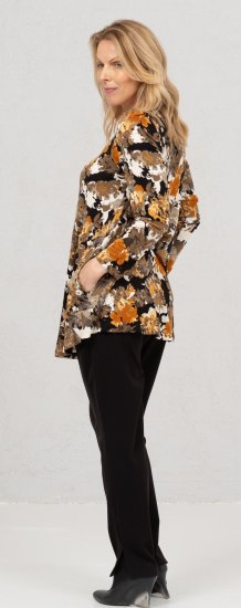 Scandinavian Caramel Flower Petals Tunic Orange and Brown - Natisnjene majice za ženske - 