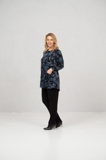 Scandinavian Caramel Swirls Tunic Blue - Natisnjene majice za ženske - 
