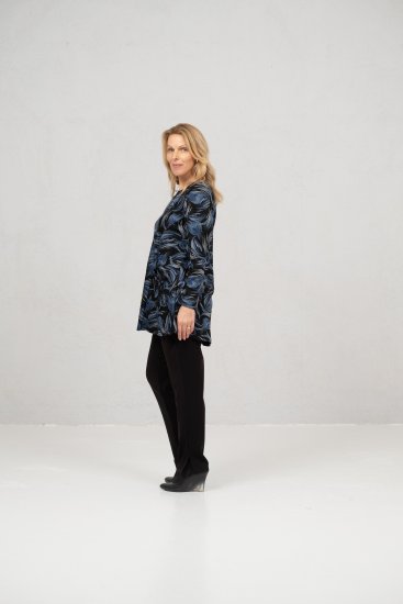 Scandinavian Caramel Swirls Tunic Blue - Natisnjene majice za ženske - 